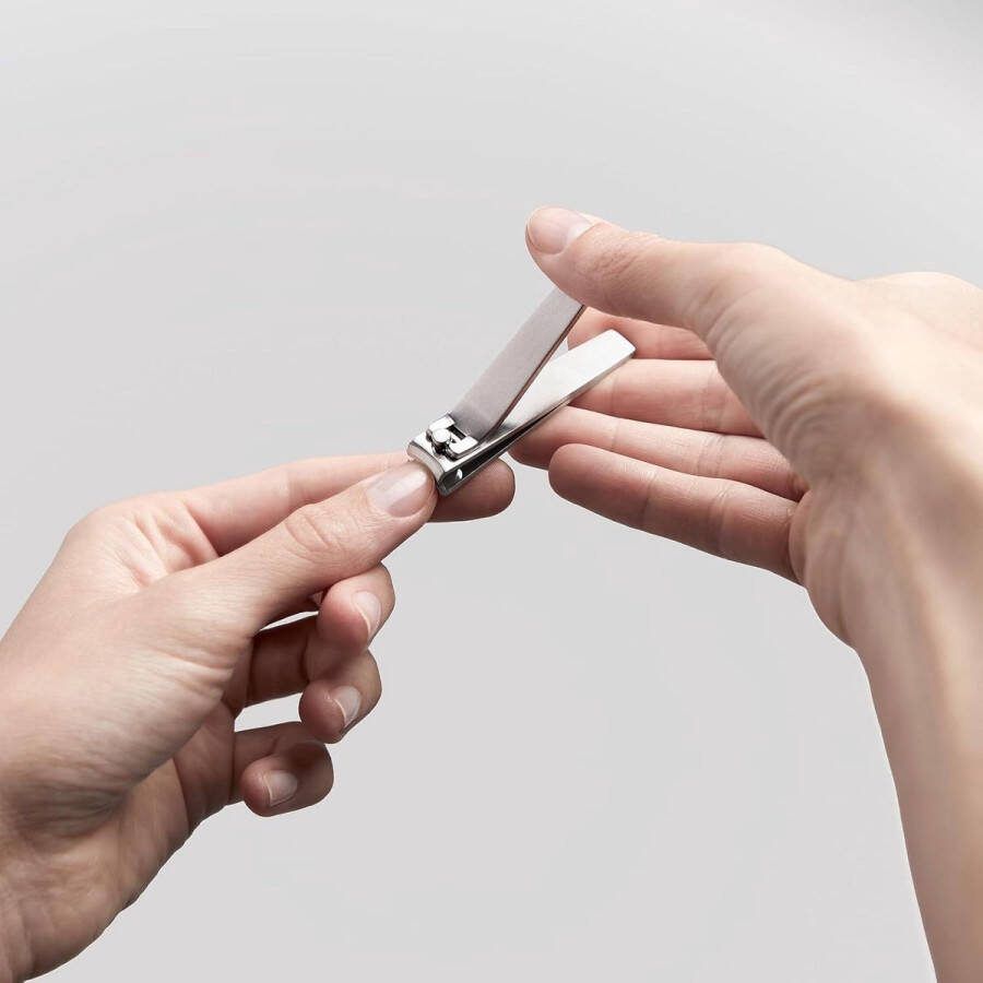 Nagelknipper met sterke hefboomwerking en hypoallergeen voor vingernagels en teennagels premium zilver 60 mm
