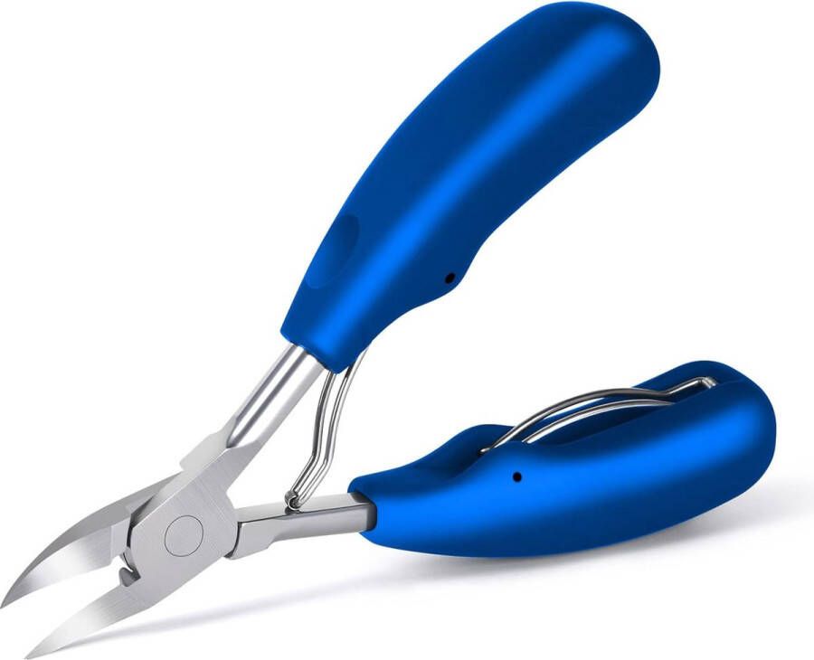 Nagelknipper professionele nagelschaartje nagelknipper voor dikke en ingegroeide teennagels en vingernagels nagelknipper van roestvrij staal met antislip grip (Blauw)