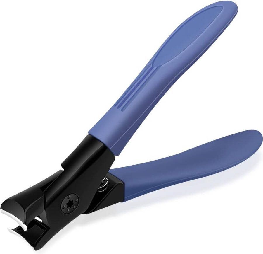 Nagelknipper robuuste roestvrijstalen teennagelknipper met vingernagelvijl geschikt voor dikke vingernagels en teennagels professionele nagelsnijgereedschappen (blauw)