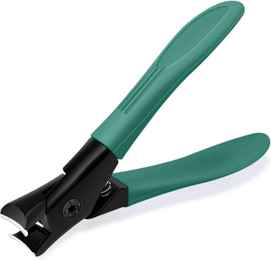 Nagelknipper robuuste roestvrijstalen teennagelknipper met vingernagelvijl geschikt voor dikke vingernagels en teennagels professionele nagelsnijgereedschappen (groen)