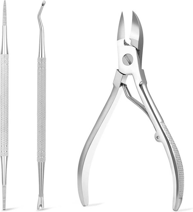 Nagelknipper roestvrij staal gepolijste manicure-pedicureset en ingegroeide teennagelgereedschapset professionele nageltang voor sterke teennagels en vingernagels