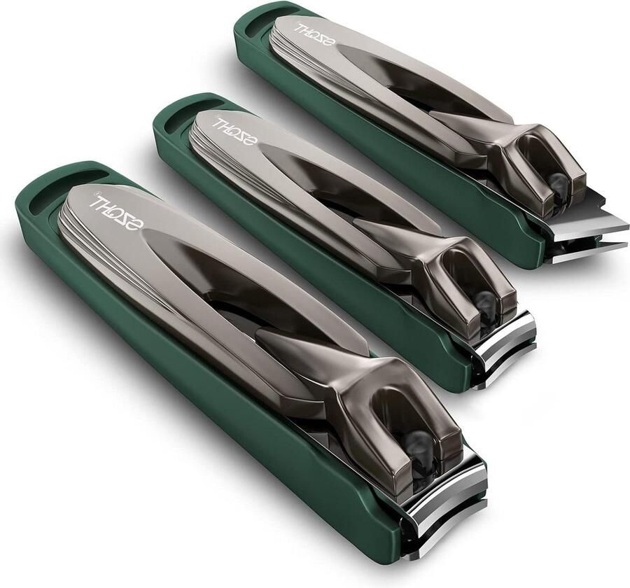 Nagelknipper Set 3 stuks Vingernagelknippers en teennagelknipper Mannen Wowen Nagelknipper met vanger Nagelsnijder dikke teennagels Roestvrij staal Ultra scherp Stevig Nagelknipper