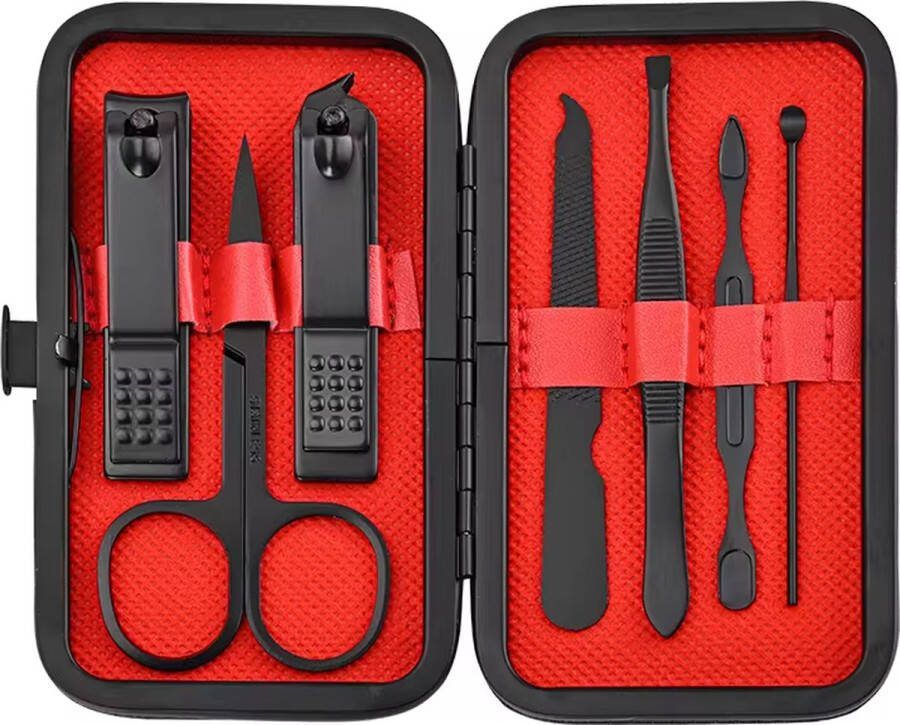 Nagelknipper Set 7-delige Manicure Gereedschapset met Grote Opening Compact en Stijlvol Geschenk inclusief Wenkbrauw Clip en Pincet