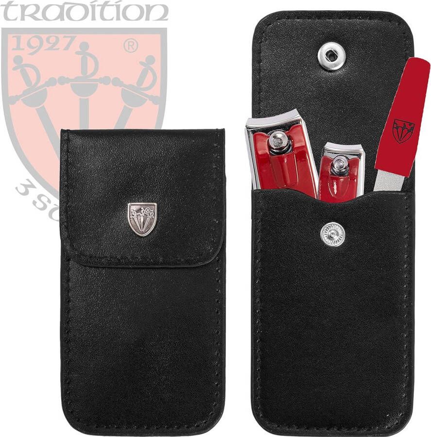 Nagelknipper set 'CLIP' vingernagelknipper en voetnagelknipper in kunstleren etui (1105)