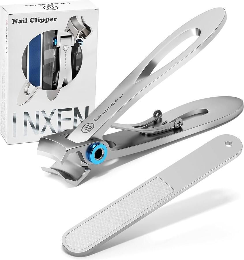 Nagelknipper voor dikke nagels nagelknipper met extra brede kaakopening voor harde teennagels vingernagelknipper van roestvrij staal en nagelknipper groot manicureset met nagelvijl voor mannen en