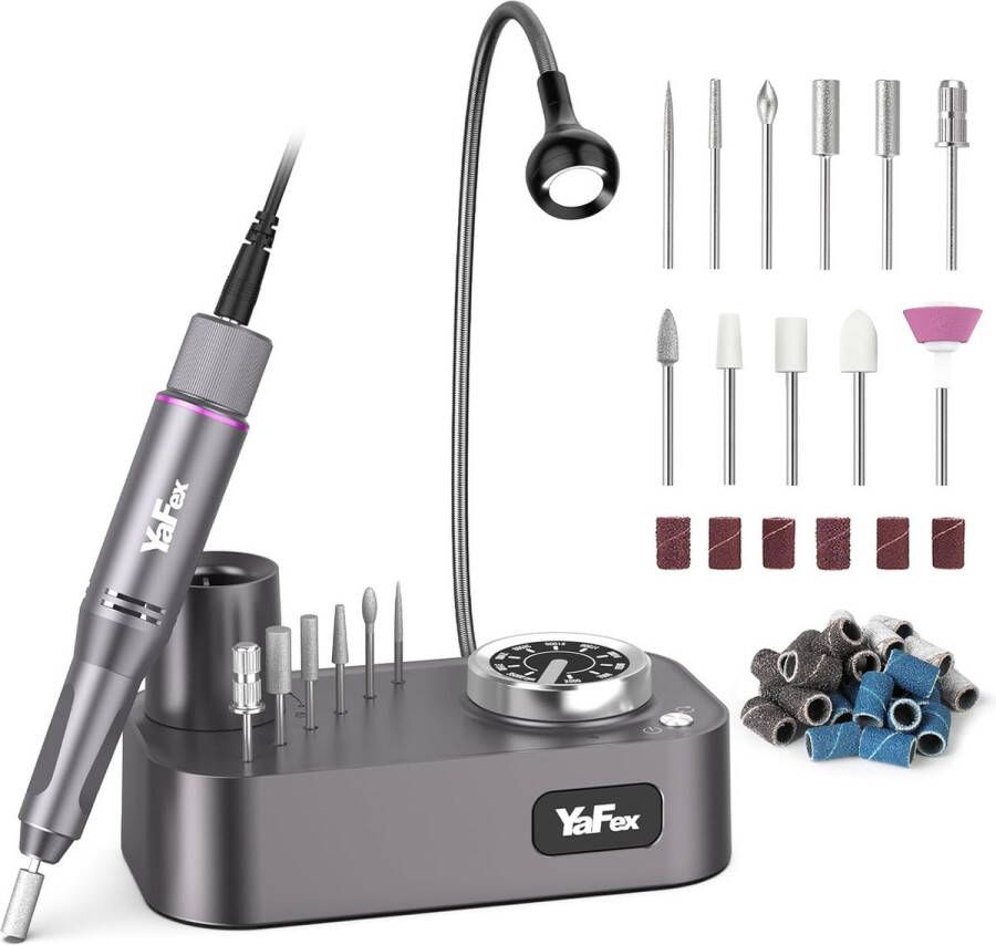 Nagelknipper voor gelnagels 35000 rpm 11 in 1 elektrische nagelknipper Professional met nagelknipperopzetstukken nagelvijl manicure pedicureset met LED-lamp