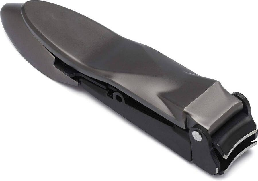 Nagelknipper voor Mannen met Opvangbakje Roestvrijstalen Zware Kwaliteit Ergonomische Hefboom Voor Perfect Verzorgde Vinger- en Teennagels Inclusief Ritszakje