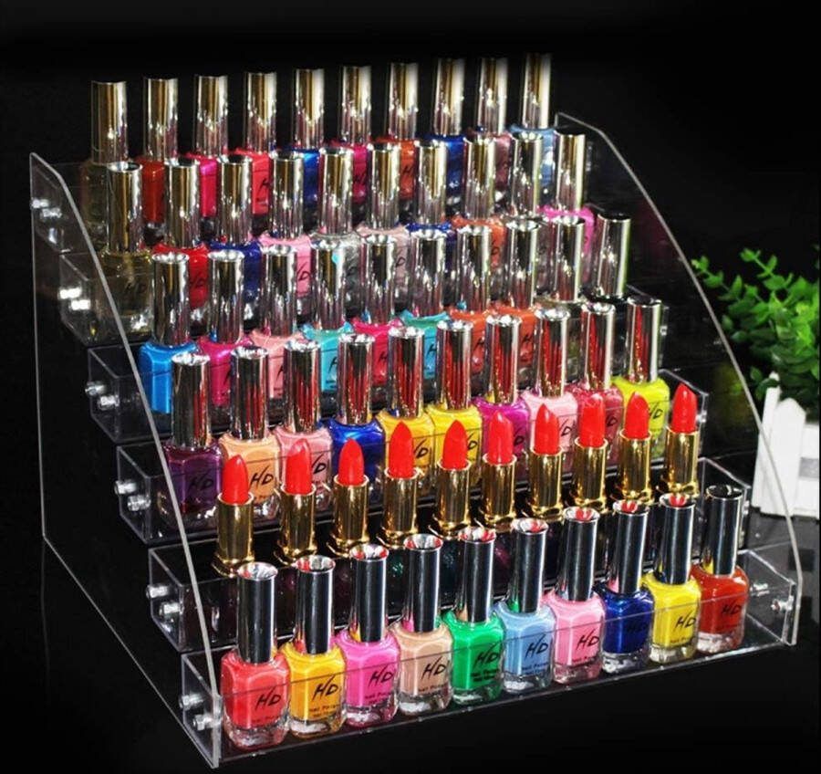Nagellak organizer met 6 lagen nagellak opbergstandaard nagellak display make-up presentatiestandaard voor nagellak en lippenstift of etherische oliën