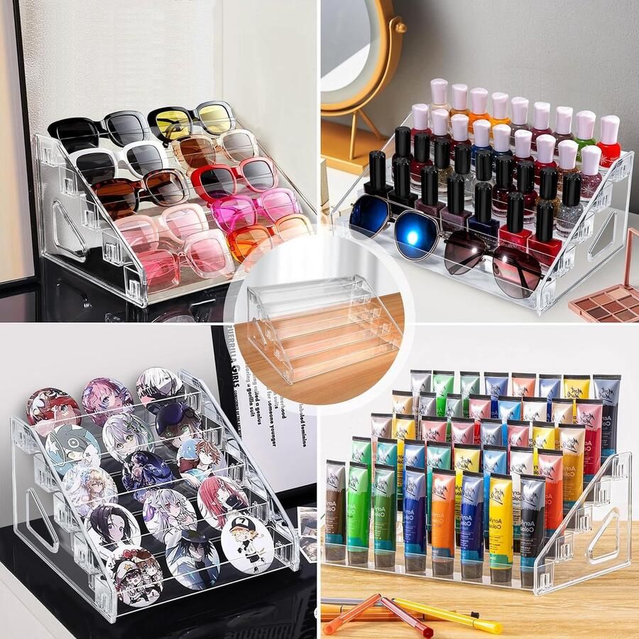 Nagellak Plankorganisator 5 Lagen Helder Acryl Opslaghouder Stand Essentiële Oliën Cosmetische Vitrinekast Make-up Organisator voor Badkamer Vanity Aanrecht