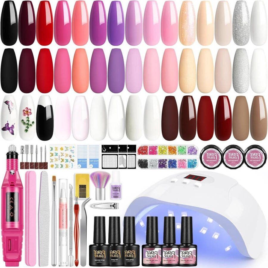 Nagellak set met 36W U V-LED-lamp en 18pcs gel nagellak voor vrouwen DIY