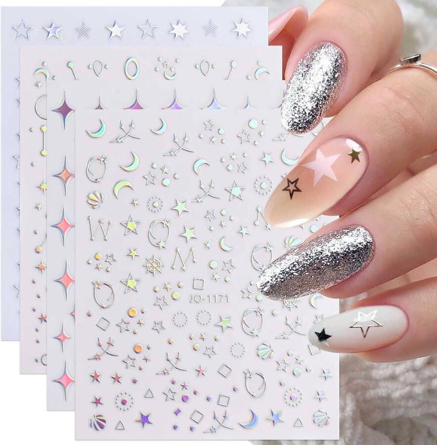 Nagelstickers 9 Vellen Nail Art Nagel Sticker Zelfklevende Decoratie Nageldesign