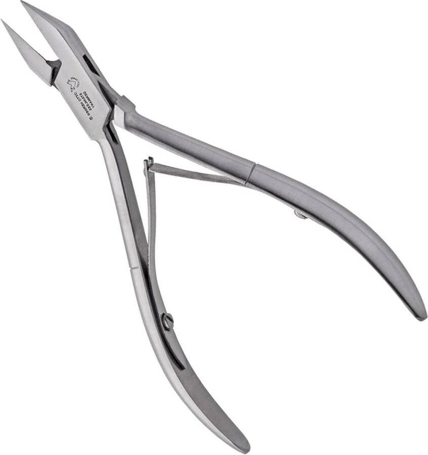 Nageltang hoektang spits 13 cm roestvrij staal tegen ingegroeide teennagels voetverzorging nagelknipper werken in nagelplooi met dubbele lederen handgreep
