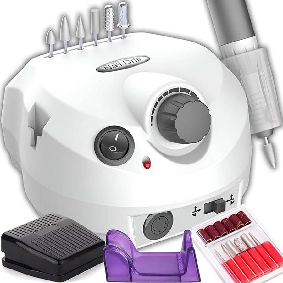Nagelvijl Elektrische Nagelvijl voor Acryl- Gel- en Natuurlijke Nagels 30.000 RPM Professionele Nagelboor Nagelboren Instelbare Snelheid voor Beginners en Professionele Draagbare E-vijlset