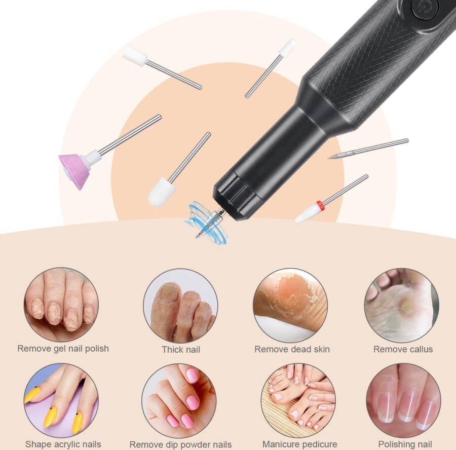 Nagelvijl Pedicure en Nagelstudio en Persoonlijke doe-het-zelf（Zwart）