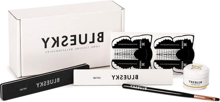 Nail Extension Set for Beginners Clear Builder Gel 15ml 50 Nail Stickers Nail File and Buffer Nail Extension Brush