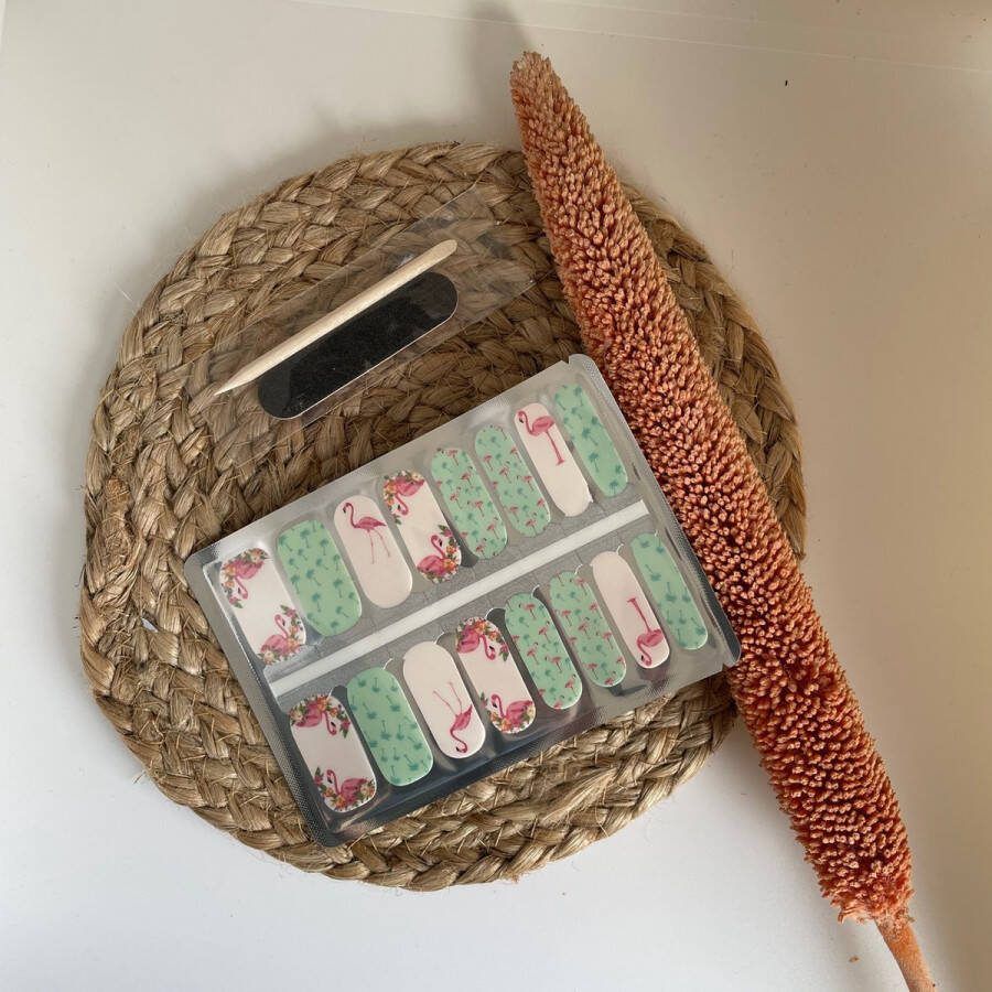 NailWrapz Flamingo Fiesta Nagel wraps nagelstickers- geen UV lamp nodig Thuis manicure