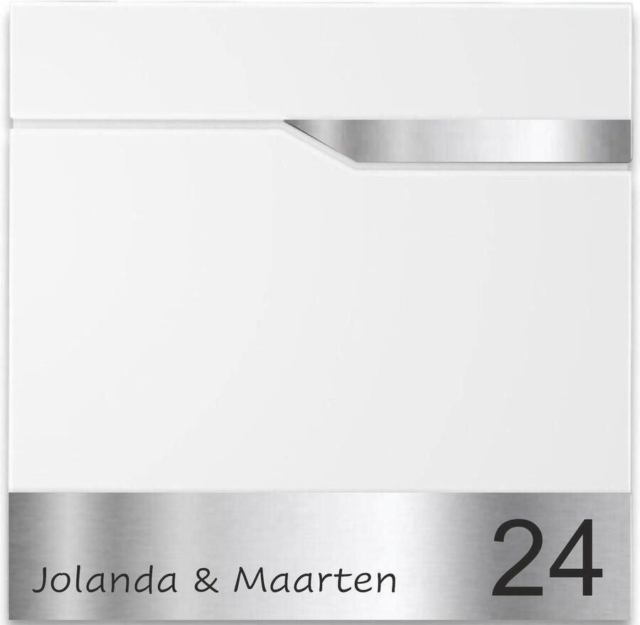 Nambo Brievenbus wit Brievenbus met naam en huisnummer brievenbus type 24