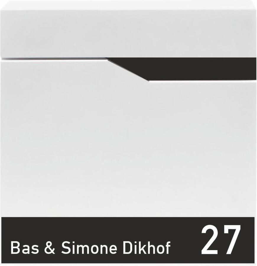 Nambo Brievenbus Wit Brievenbus met naam en huisnummer brievenbus type 25