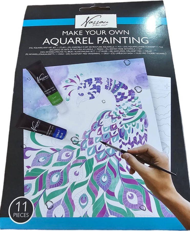 Nassau Fine Art Aquarelset Aquarel Penselen Aquarel Papier Aquarel set voor volwassenen Verjaardagskcadeau Moederdag Vaderdag