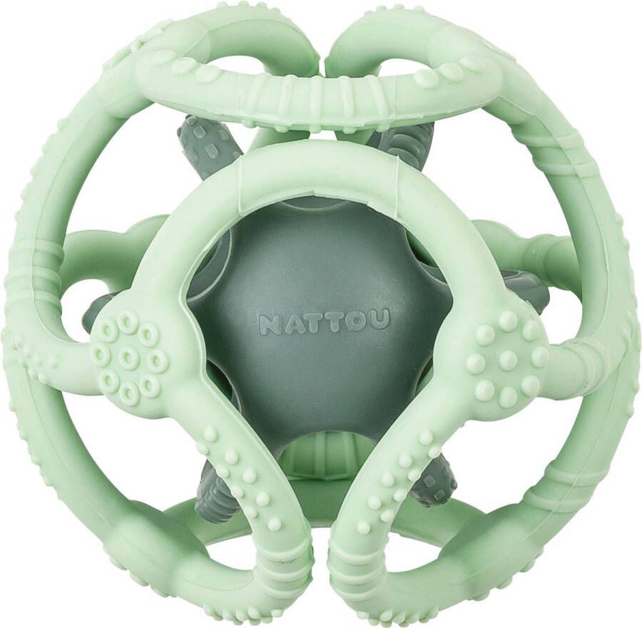 Nattou Silicone Set Ballen voor Baby's 2 Stuks Groen