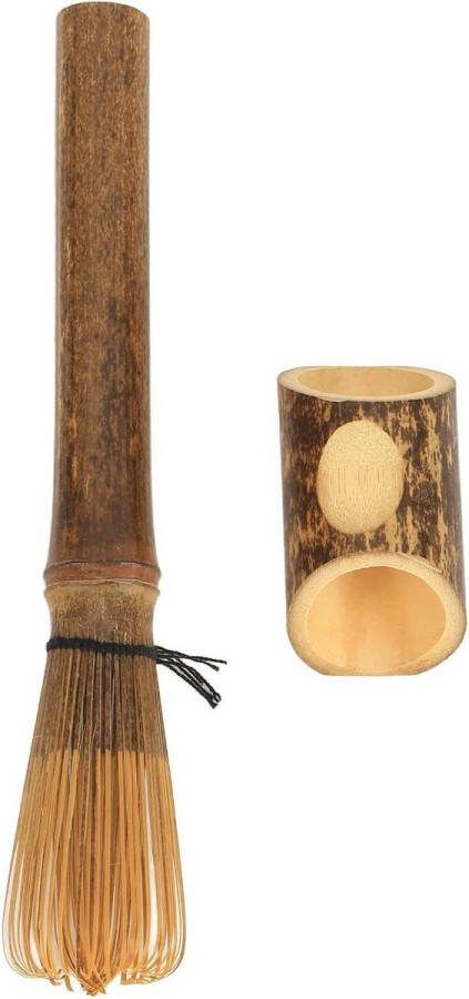 Natuurlijke Bamboe Matcha Garde Poeder Met Lange Steel Keuken Borstel voor Thee Paarse Bamboe