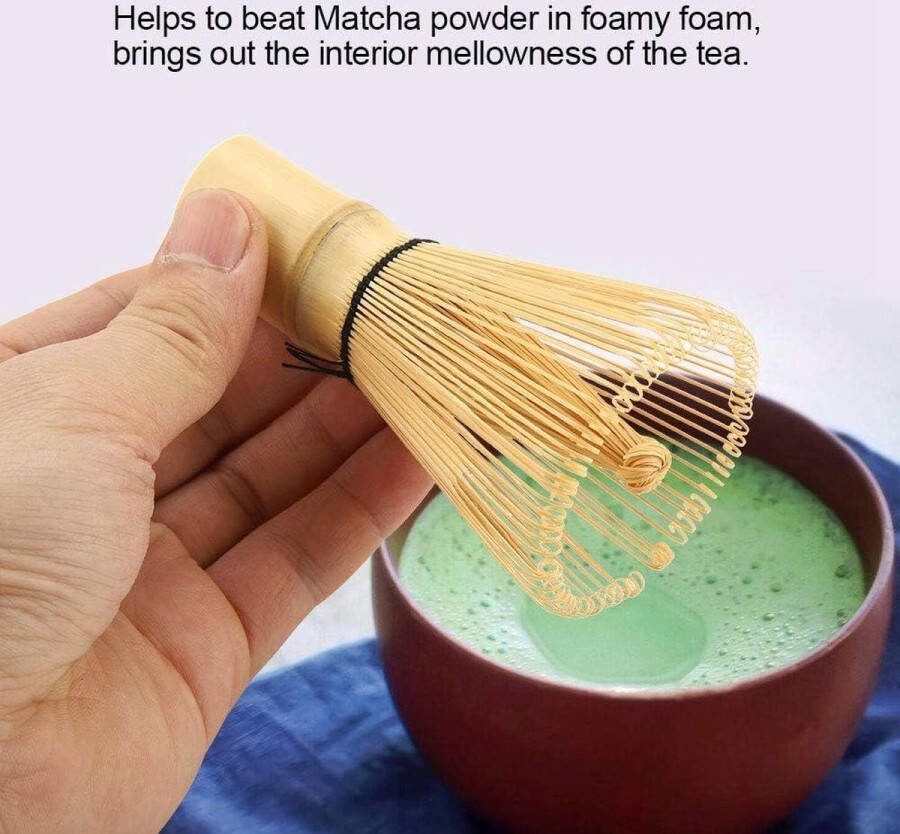 Natuurlijke Bamboe Theeset Matcha Thee Garde Chasen Set Voorbereiding Borstel Gereedschap Eighty