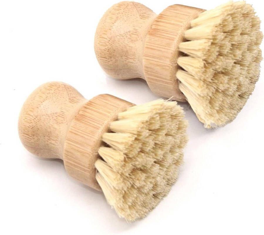 Natuurlijke sisal afwasborstel ronde schrobborstel voor keuken potten en pannen groenten schoonmaakborstel 2 stuks Afwasborstel