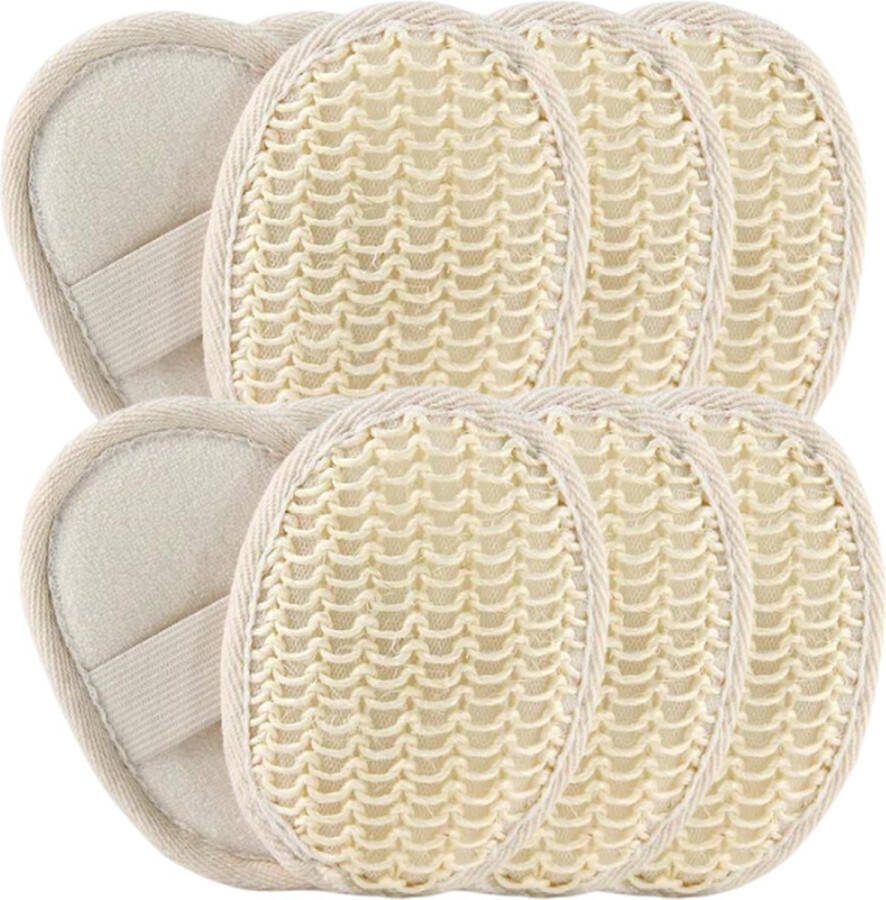 Natuurlijke sisal spons peeling lichaamsreiniger (6 stuks) natuurlijk sisal badspons scrubben of peelen reinigen geschikt voor alle huidtypes