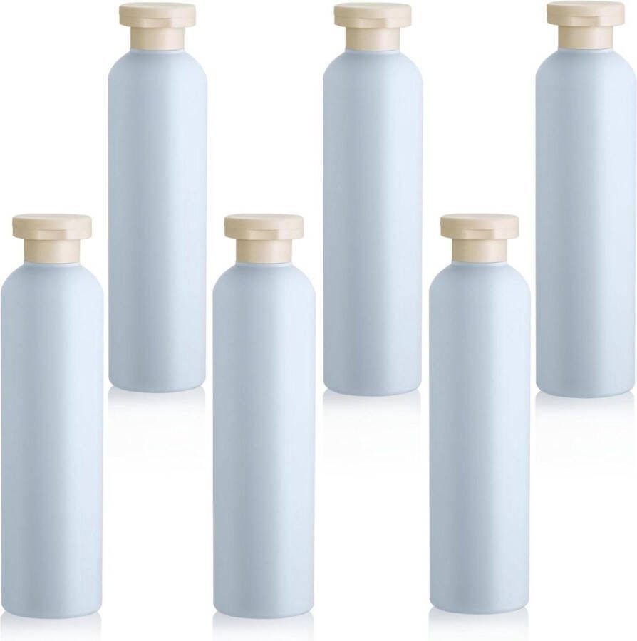 Navulbare reisflessen 260 ml Lege flessen voor toiletartikelen Lichtblauw Set van 6 reisflesjes handbagage