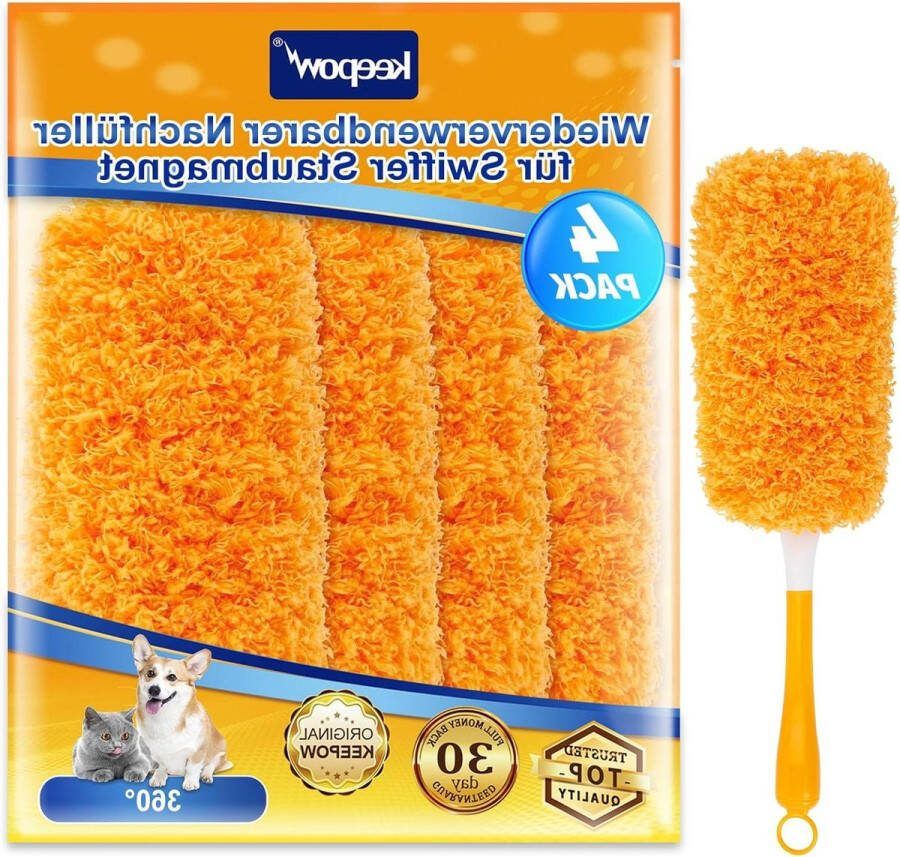 Navulling herbruikbare stofmagneet Swiffer stofmagneet XXL & Swiffer Duster 360° plumeau navulverpakking (4 stuks) Plumeau