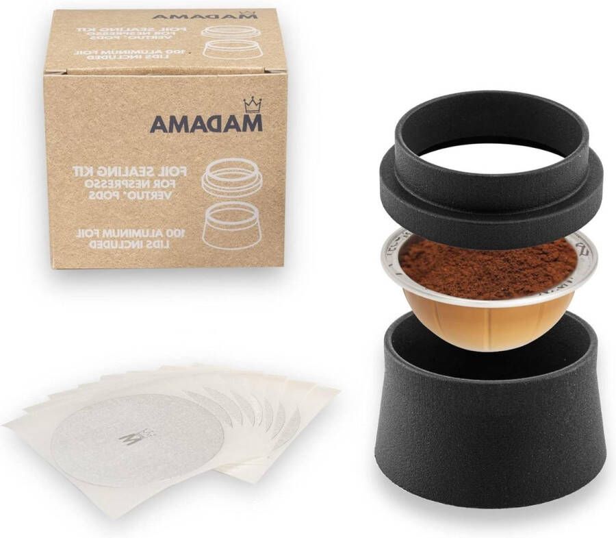Navulset koffiepads oplaadbaar herbruikbaar Nespresso Vertuo Vertuoline 100 aluminium doppen