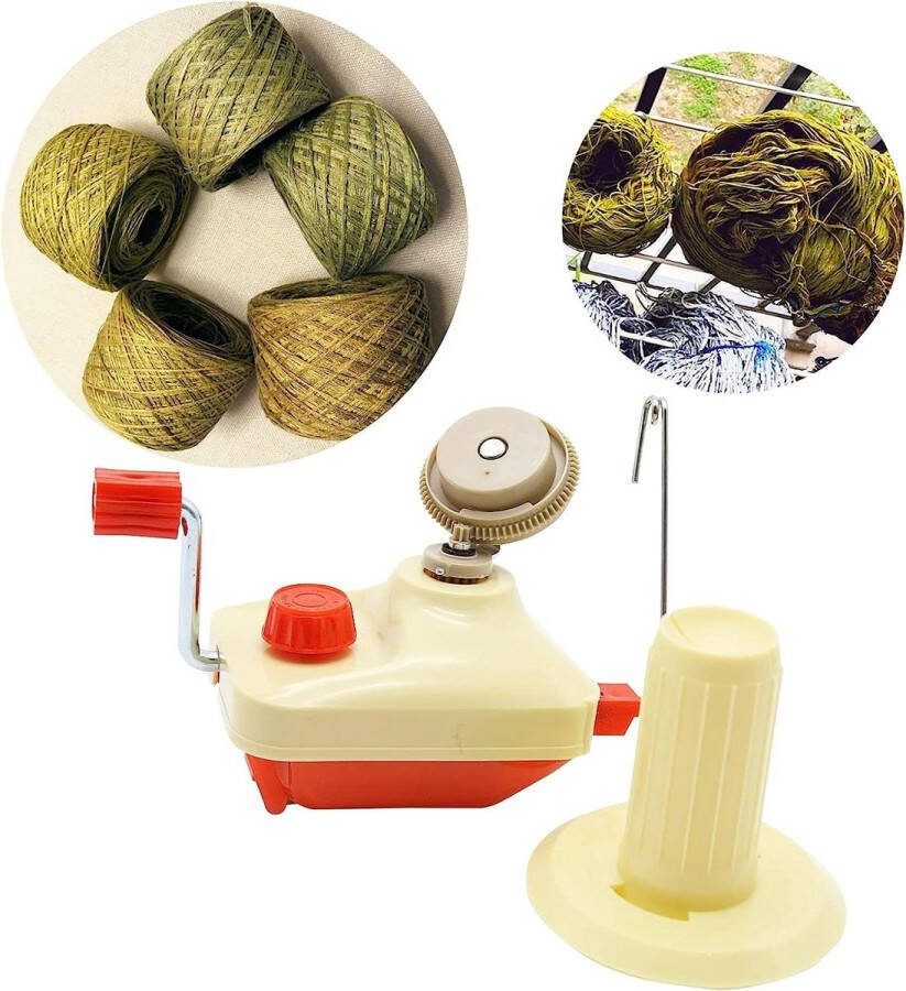 Needlecraft Garen Ball Winder Handbediend Rood Draagbaar Pakket Eenvoudig in Gebruik Met Tafelblad Klem Inclusief Paraplu Swift Set Yarn winder