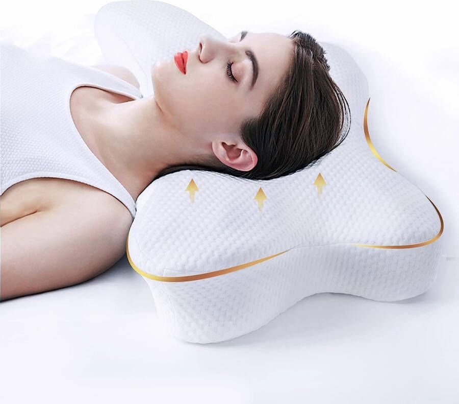 Nekkussen hoofdkussen traagschuim orthopedisch ergonomisch kussen voor nekpijn in hoogte verstelbaar neksteunkussen slaapkussen voor zijslapers rugslapers 62 x 37 x 9 12 cm