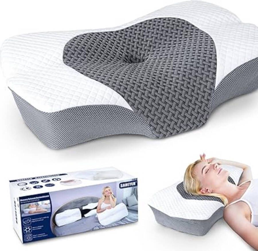 Nekkussen traagschuim bedkussen voor nek nekkussen ergonomisch en schouderpijn 63 5 x 40 6 x 10 6 13 5 cm ergonomisch orthopedisch neksteunkussen voor zijslapers