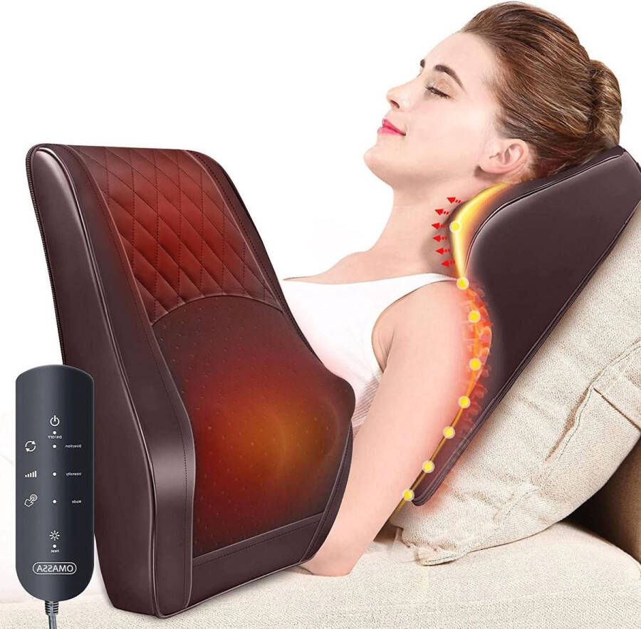 Nekmassageapparaat met warmte Shiatsu 3D-kneedrugmassageapparaat voor spierpijnverlichting cadeaus voor mannen vrouwen mama papa massage matras