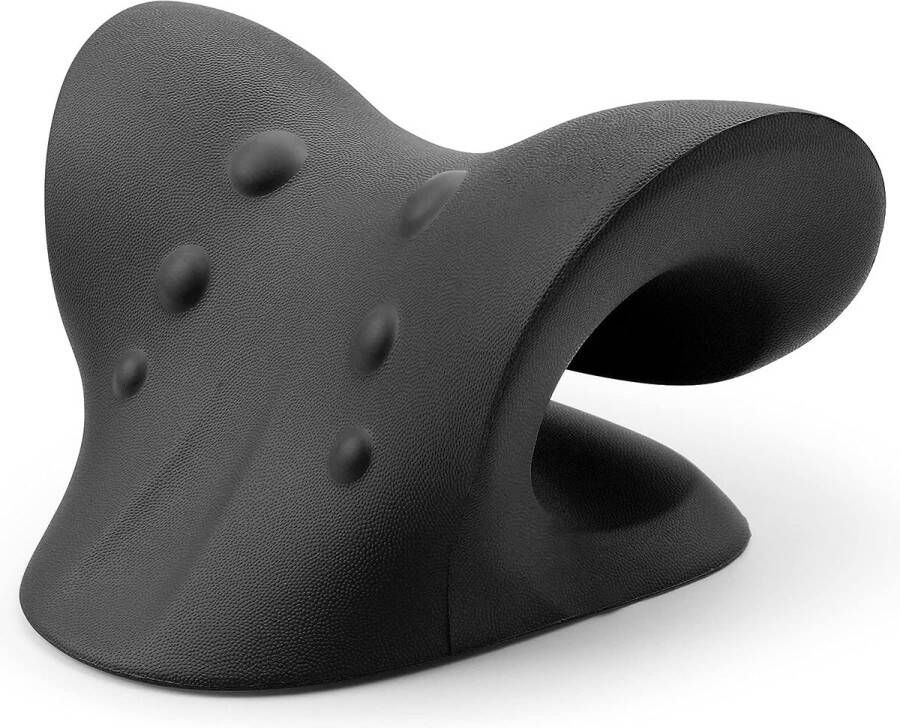 Nekstretcher Massage Kussen Rug en Nekklachten Neck Releaser Shiatsu Massagekussen Nek Tractie Apparaat Nekmassage Kussen Neck Releaser Zwart