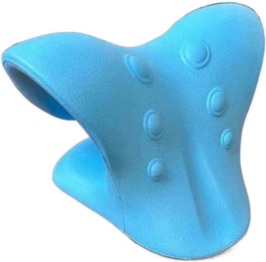 Nekstretcher Massagekussen Verlicht Rug- en Nekklachten Shiatsu Nekmassage Ontspannend Nekkussen met Triggerpoint Functionaliteit Blauw