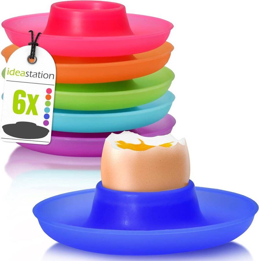 NEO plastic eierdopjes 6 stuks 9 5 cm kleurrijk eierhouder