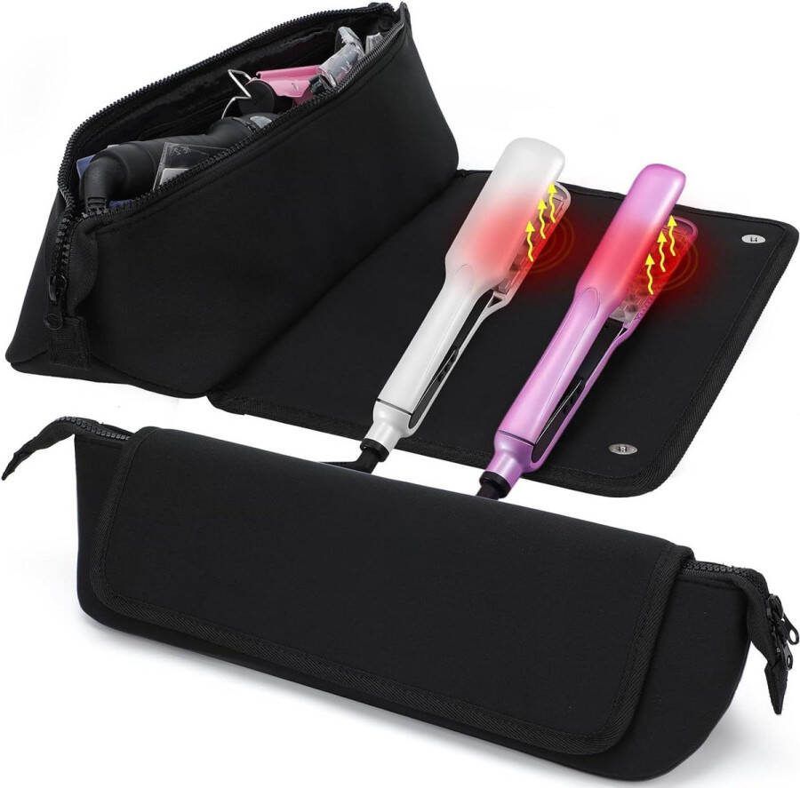 Neopreen haarstyler tas met hittebestendige mat voor platte of krultangen stijltangen haarverzorgingsaccessoires luchthavenbenodigdheden geschenken voor vrouwen