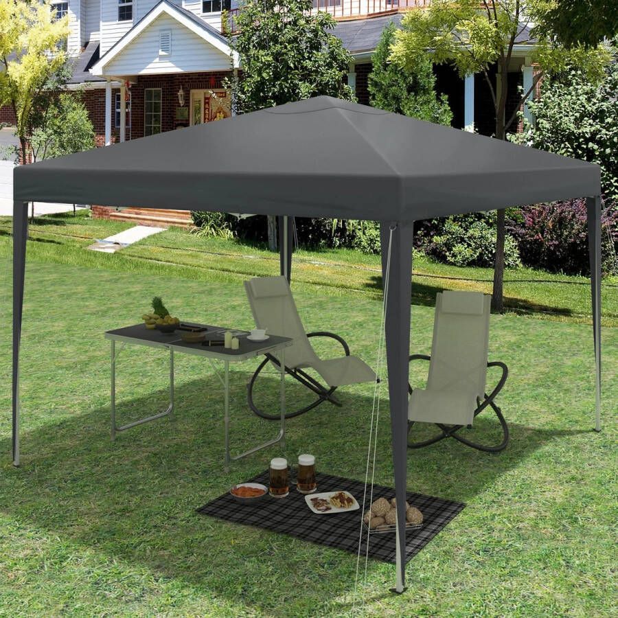 Néos Partytent Tuin Evenement Waterproof Oxford Donkergrijs 3x3m