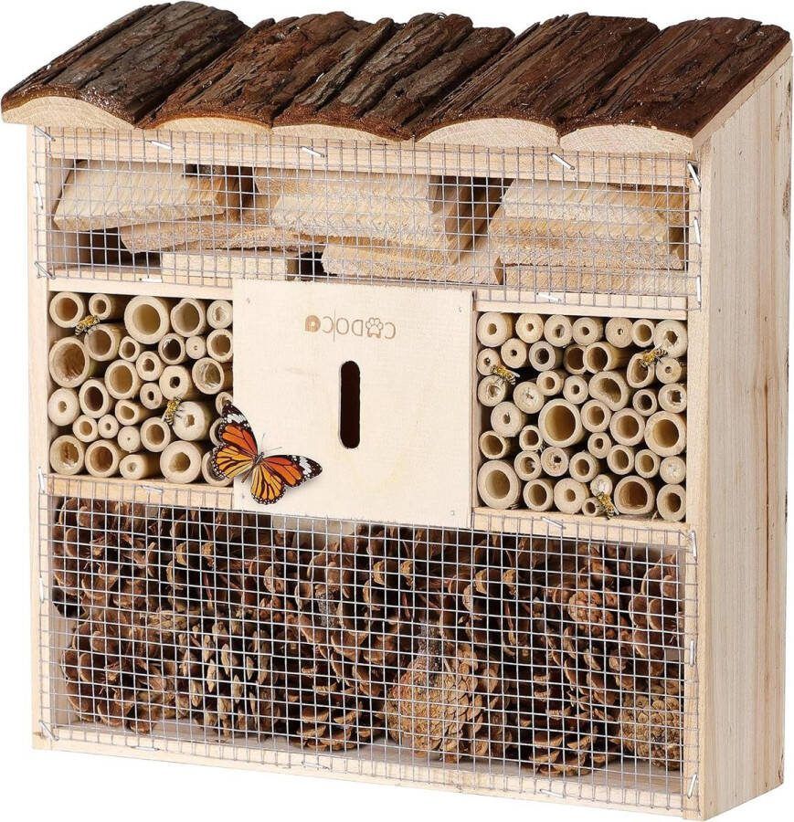 Nestkastje voor insecten 305x95x31cm met natuurlijke uitstraling insectenhotel