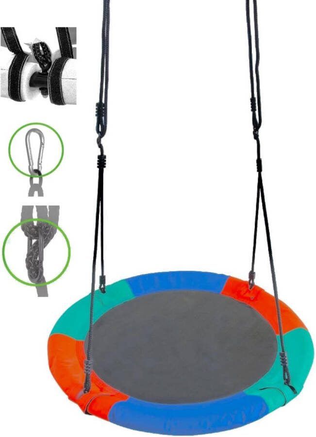 Nestschommel 110 cm tuinschommel ronde schommel tot 150 kg rood blauw groen