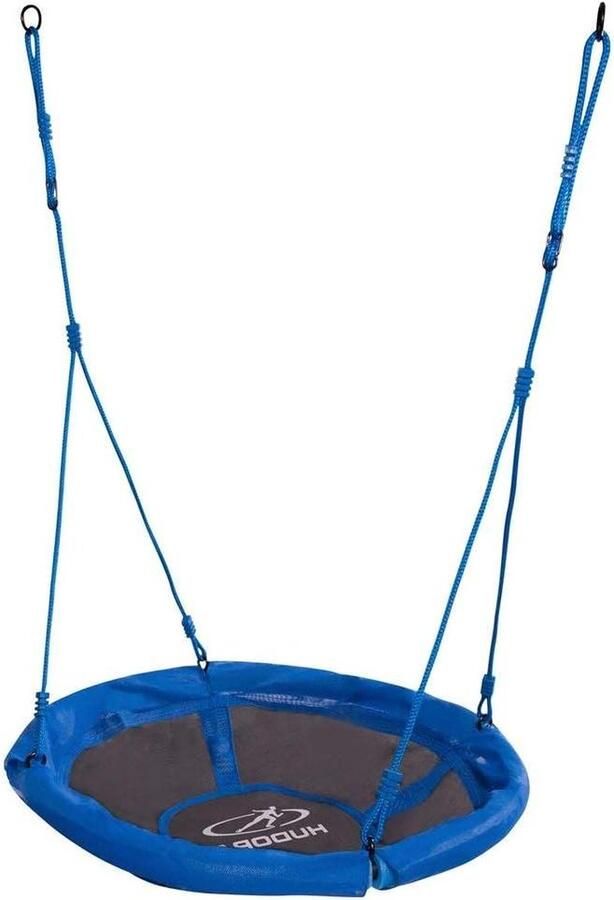 Nestschommel 90 cm blauw tuinschommel tot 100 kg belastbaar met veiligheidsnet