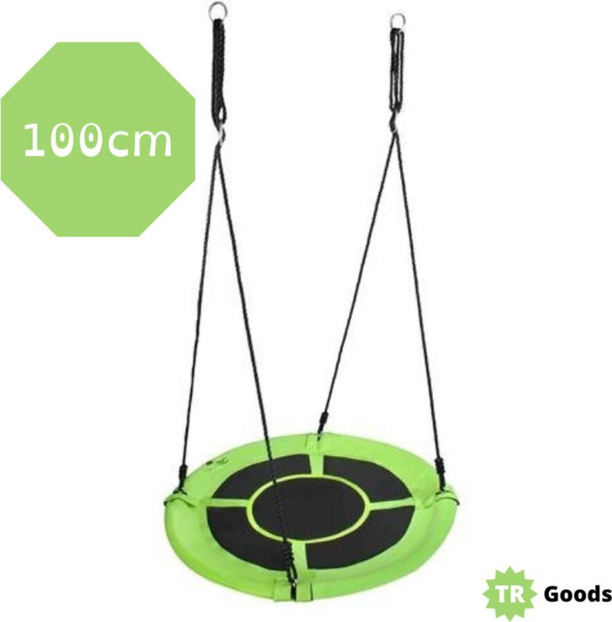 T.R.Goods T.R. Goods Nestschommel Groen Zwart Ø 100 cm tot 120 KG Nest Schommel Nest Swing