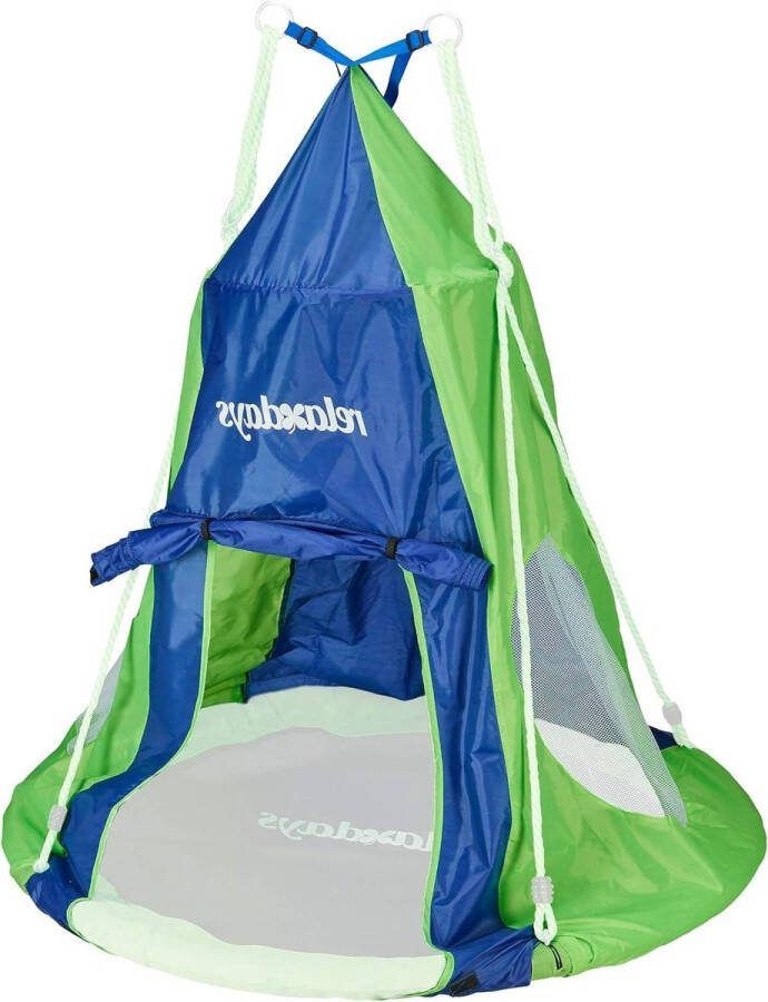 Nestschommel hoes voor tuinschommel accessoires geschikt voor schommel tot 110 cm blauw-groen