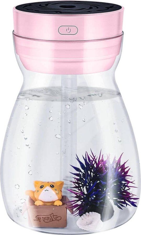 Nevel luchtbevochtiger met LED licht Kawaii roze USB opladen voor kantoor en slaapkamer