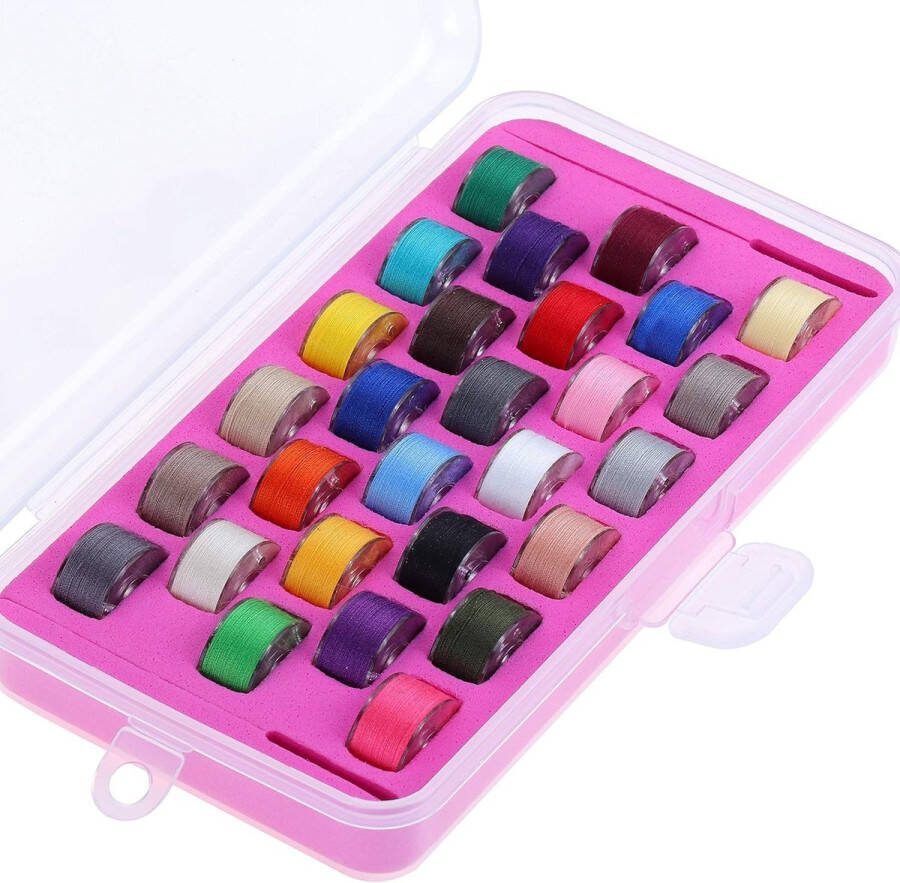 New brothread 28pcs Kleuren 60S 2 (90WT) Voorgewonden Onderdraad Kunststof Maat A SA156 voor Borduren en Naaimachine DIY borduurgaren Naaigaren