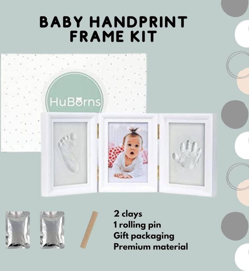 Newborn Baby Voetafdruk Frame Kit pasgeboren voetafdruk en handafdruk klei fotolijst geen scheuren originele baby cadeaus voor baby jongens en meisjes