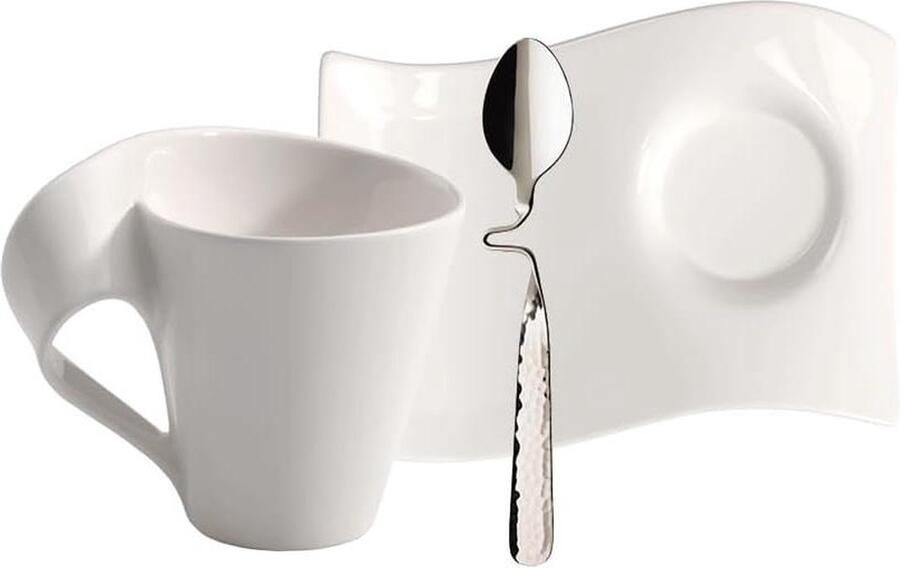 NewWave Caffè coffee cups set 6 pieces elegant coffee enjoyment Premium Porcelain Stainless Steel HTML Content Required koffiekopjes set van 6