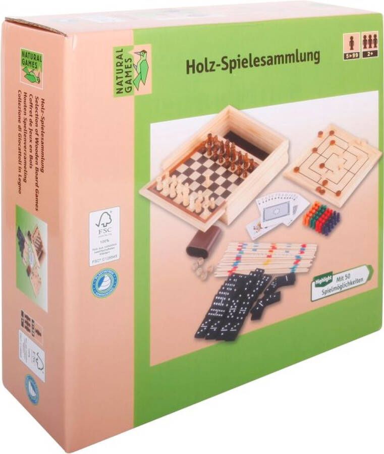 Coppens Natural Games houten spellen collectie 50 in 1